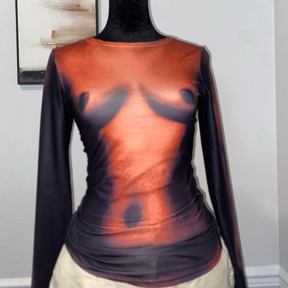 Women's Long Sleeve Illusion Top